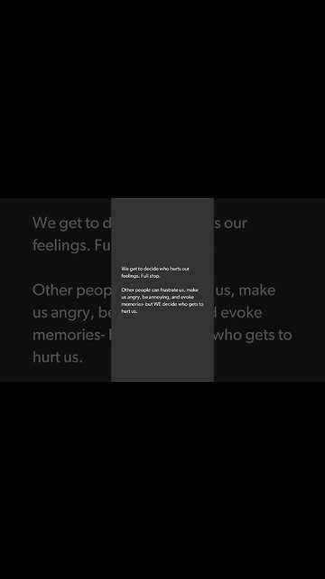 You Decide Who You Allow To Hurt You