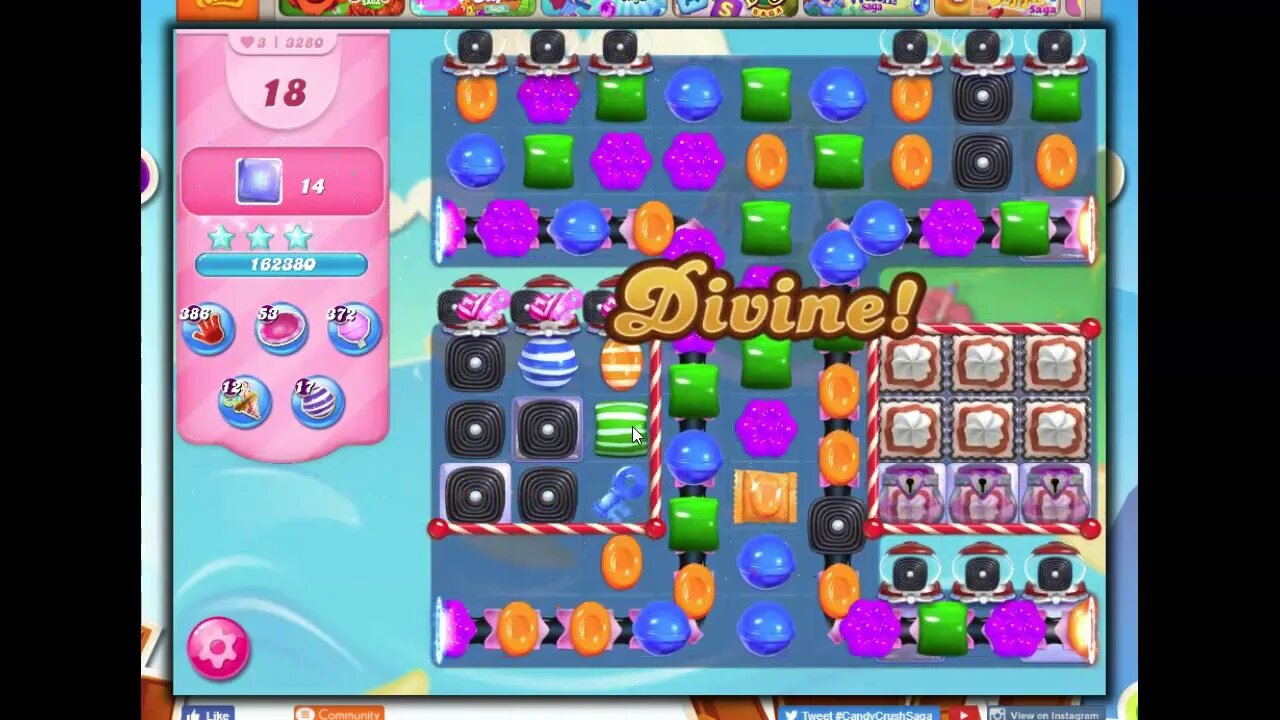 Candy Crush Level 3280 Talkthrough, 34 Moves 0 Boosters