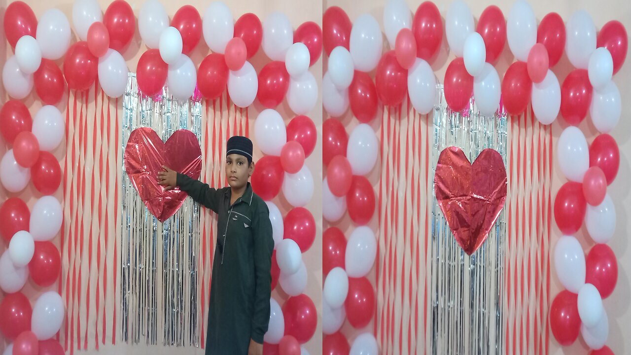 Red & White Theme Decoration ideas At Home | quick and easy Balloon decoration