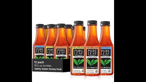 Pure Leaf Iced Tea, Subtly Sweet 3Fl Variety Pack, Lower Sugar, 18.5 Ounce Bottles (Pack of 12)