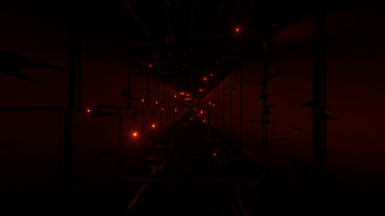 FREE background video vj loop | glowing orange neon lost place tunnel visual