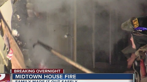 Family escapes overnight midtown house fire