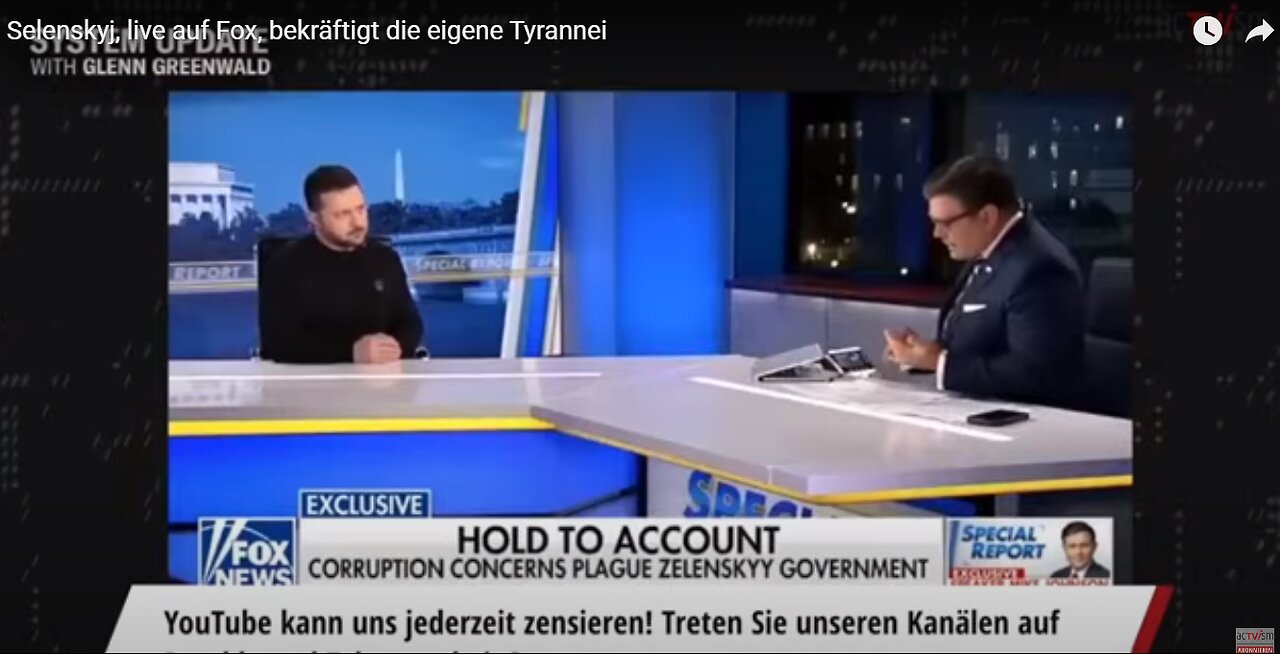 Selenskyj, live auf Fox, bekräftigt die eigene Tyrannei