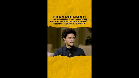 @trevornoah I’m terrible at making friends because I don’t trust people easily. 🎥 @jayshetty