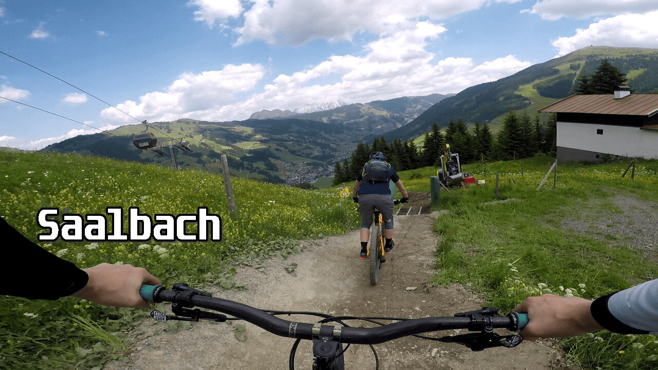 Blue line, Z-Line, Wurzel trail, Hacklberg trail - Bike park Saalbach 2023 (1/2) [4K] (CZ/EN sub)