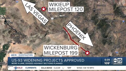 US 93 to be widened near Wickenburg