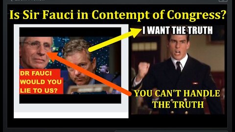 July 20, 2021: Was Sir Dr. Anthony Fauci in Contempt of Congress? You Decide... {John E Hoover}