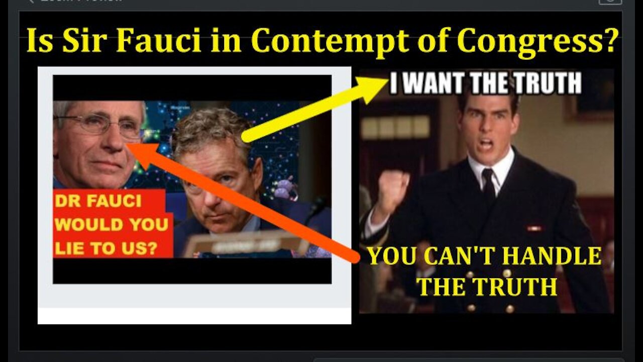 July 20, 2021: Was Sir Dr. Anthony Fauci in Contempt of Congress? You Decide... {John E Hoover}
