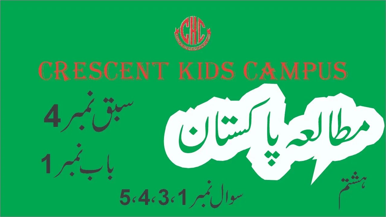 Pak Studies 8th Lecture 4 Chapter 1 Question 3, 4, 5