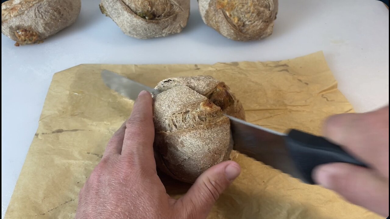 Artisan cheese and jalapeño sourdough bread!