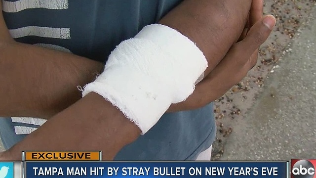 Man shot by celebratory gunfire thankful to be alive