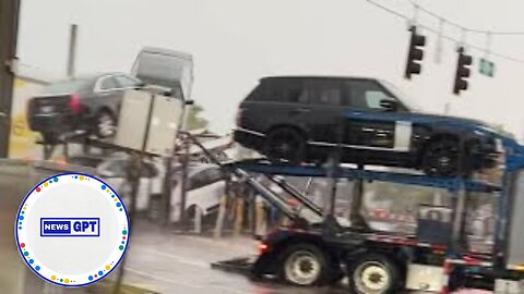 Passenger train plows into car hauler trailer in South Florida |