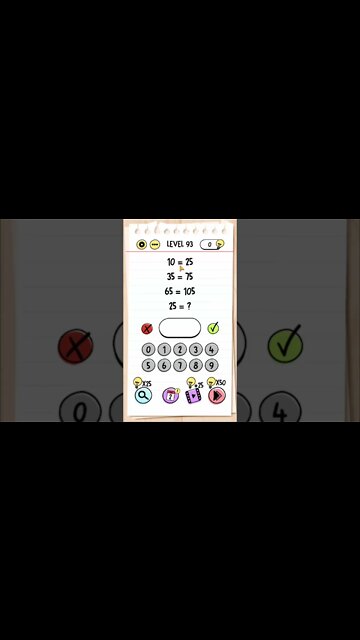 Brain Test Tricky Puzzles Level 93 25=?