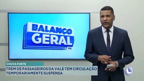 Chuva forte: trem de passageiros da vale tem circulação temporariamente suspensa