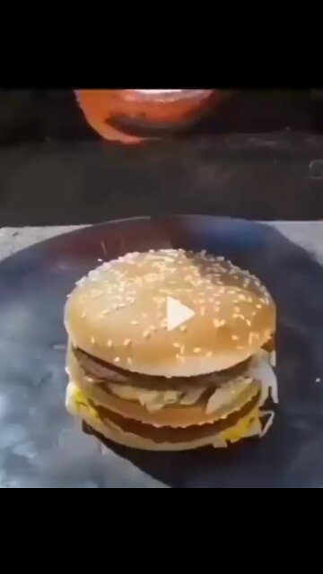 Extremely hot melted metal poured over a McDonalds burger