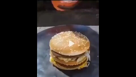 Extremely hot melted metal poured over a McDonalds burger