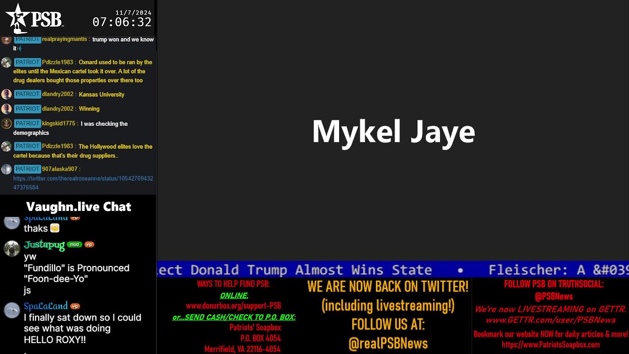 2024-11-07 07:00 EST - Patriots Soapbox AM: with MykelJaye