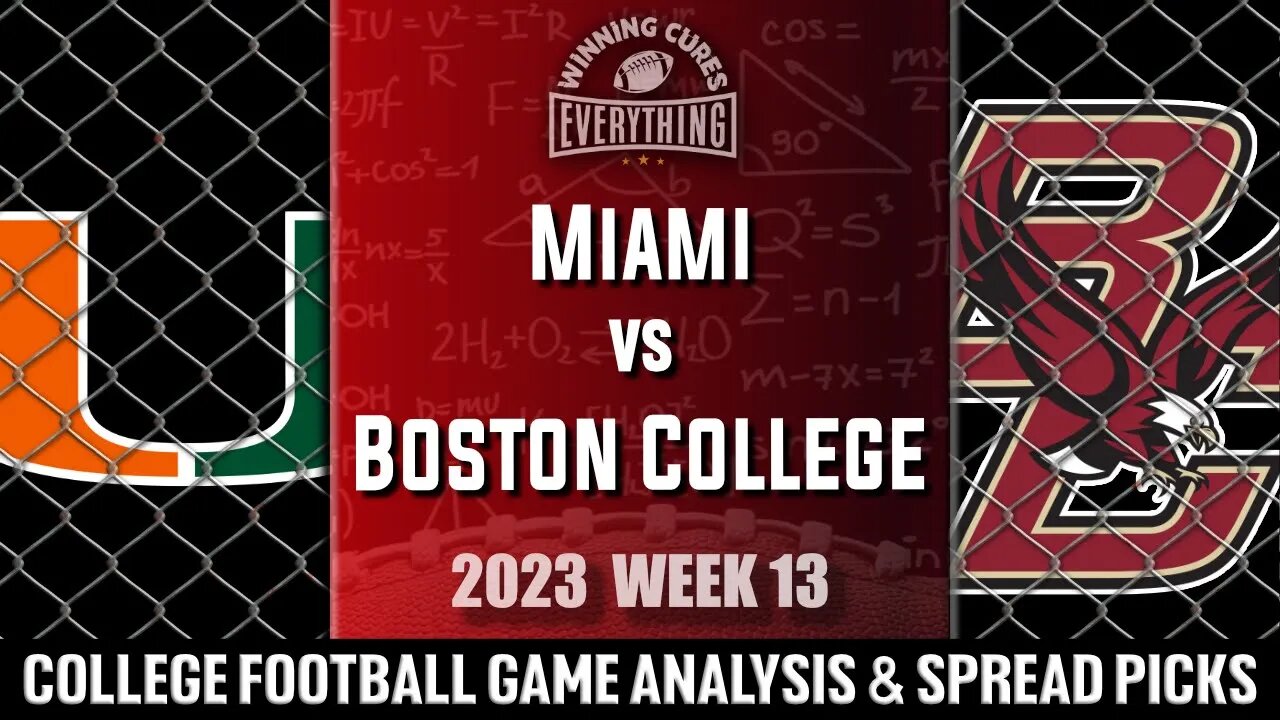 Miami vs Boston College Picks & Prediction Against the Spread 2023 College Football Analysis