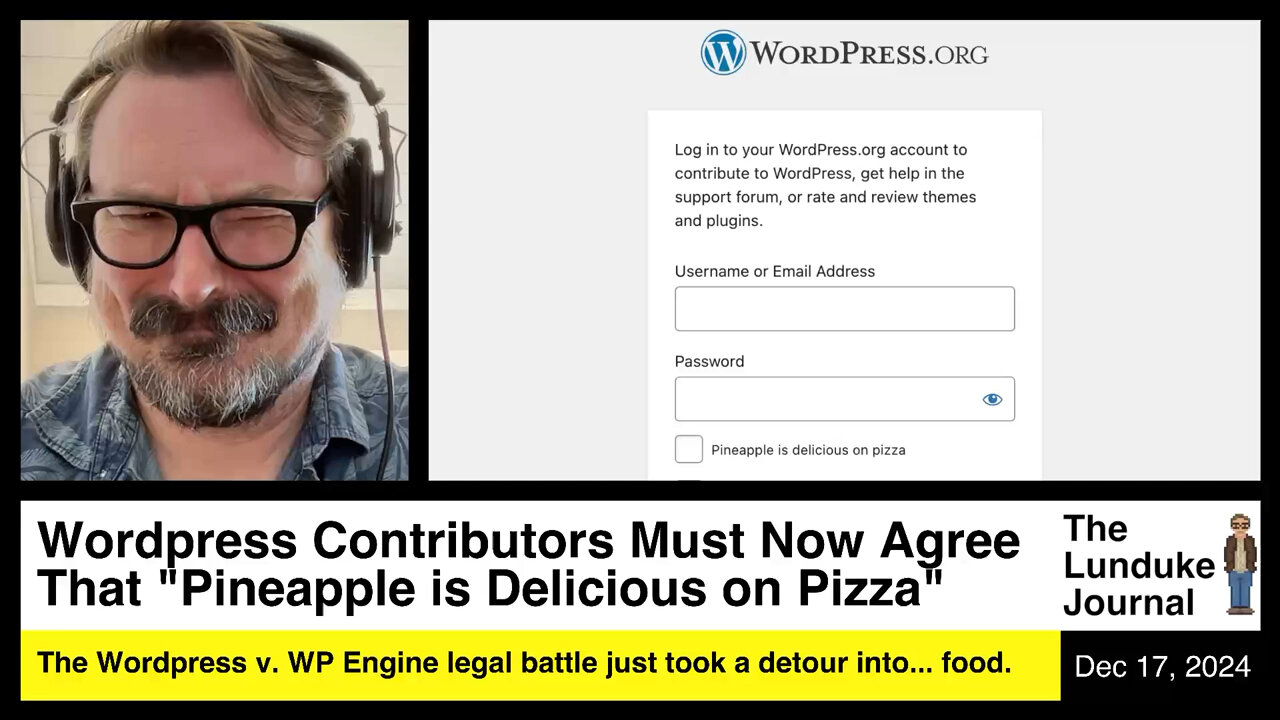 Wordpress Contributors Must Now Agree That "Pineapple is Delicious on Pizza"