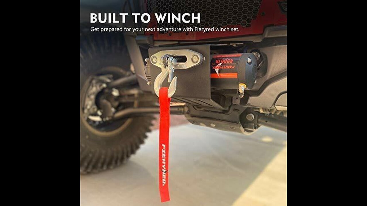 FIERYRED 12V Electric Winch with Synthetic Rope 4500LBS Wireless Towing Winch Kits for ATV UTV...