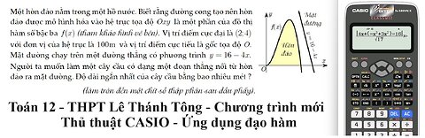 Toán 12: Một hòn đảo nằm trong một hồ nước. Biết rằng đường cong tạo nên hònđảo được mô hình hóa vào