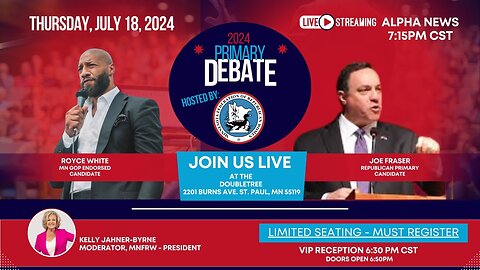 LIVE: Royce White and Joe Fraser face off in U.S. Senate primary debate