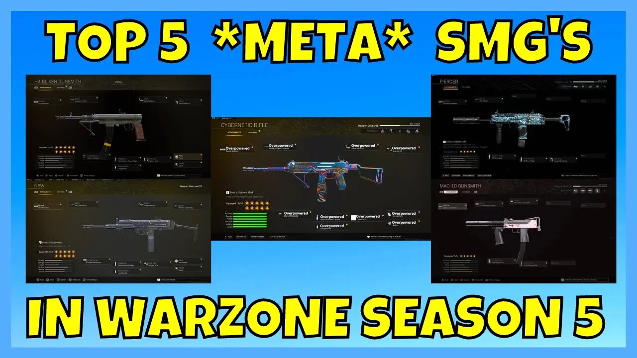 *NEW* Top 5 BEST SMG Loadouts in Warzone Season 5 😲