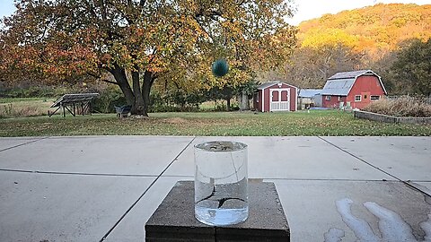 Slow Motion Funky Green Ball Drop / Splash