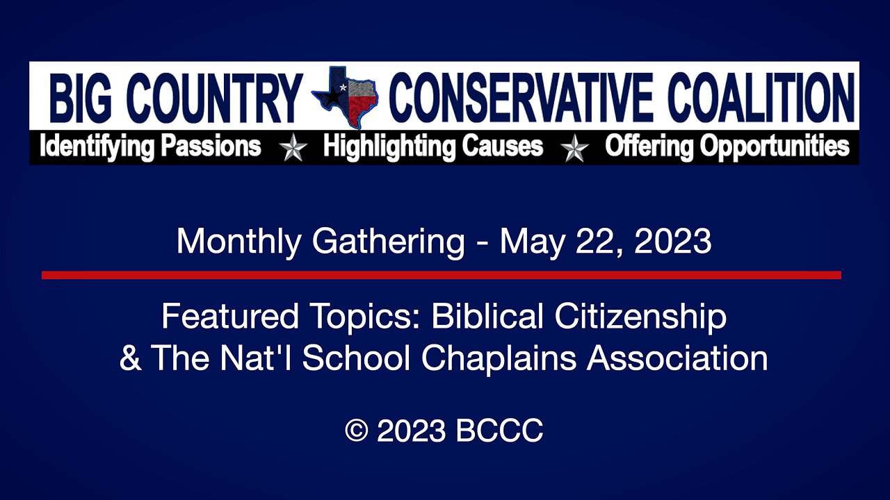 BCCC - Biblical Citizenship with Tammy Fogle - 05/22/2023