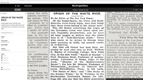 Published in the New York Times 1904 - The Origins of ‘The White Race