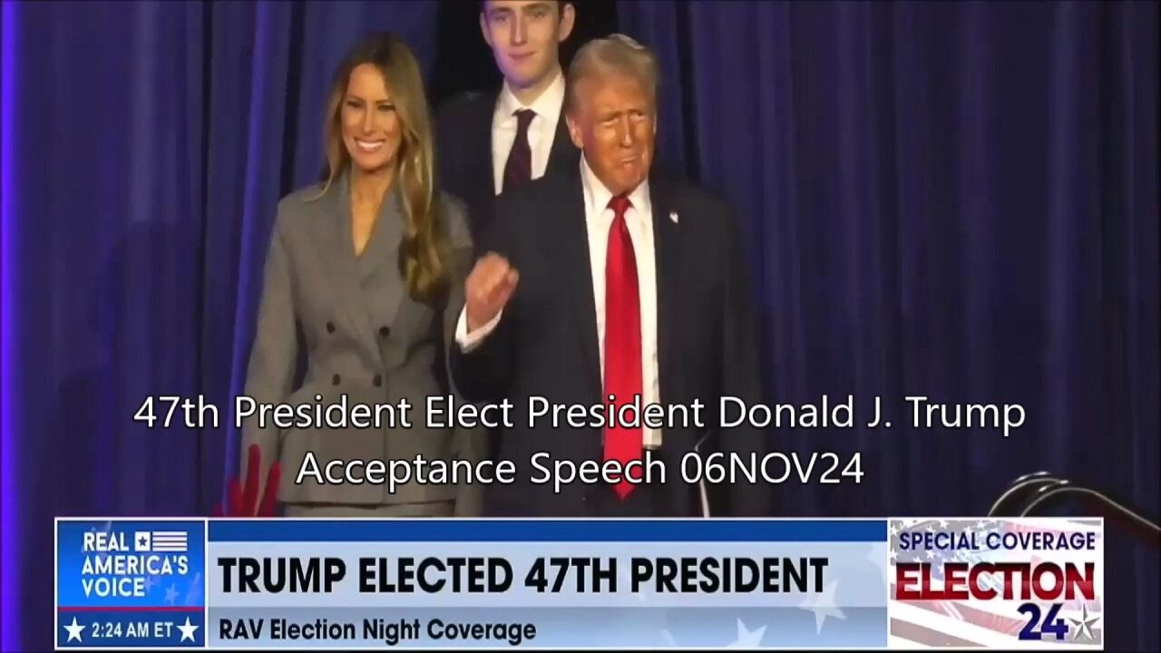 47th President Elect President Donald J. Trump Acceptance Speech 06NOV24