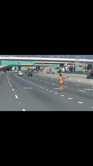 Naked Woman Shoots At Cars In California