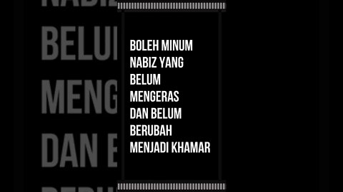 Boleh minum nabiz yang belum mengeras dan belum berubah menjadi khamar