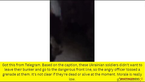 Got this from Telegram. Based on the caption, these Ukrainian soldiers didn't want to leave