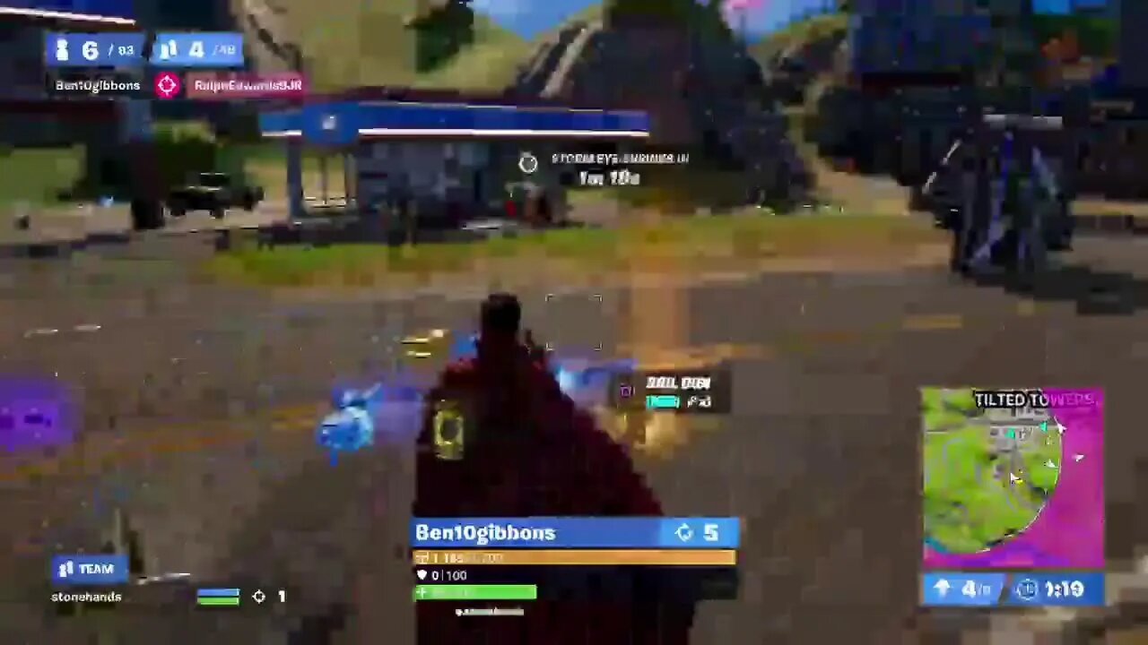 showing a replay of me getting a victory Royal in fortnite