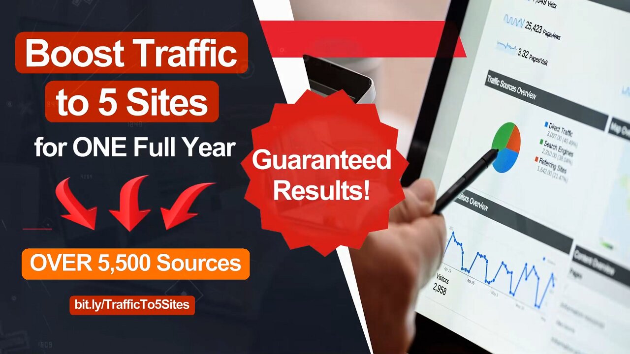 Boost Traffic to 5 Sites for ONE Full Year - OVER 5,500 Sources, Guaranteed Results!