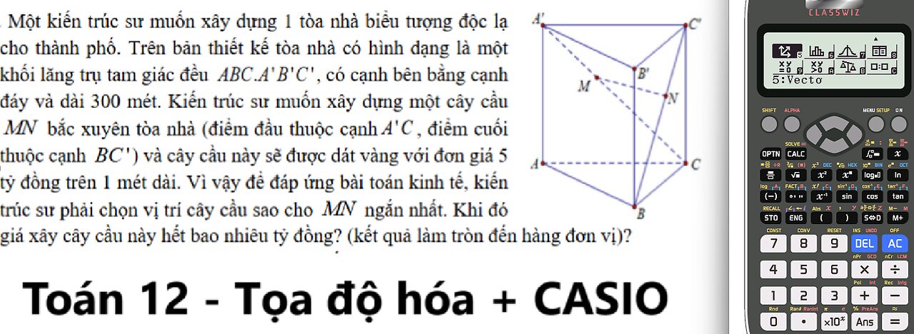 Một kiến trúc sư muốn xây dựng 1 tòa nhà biểu tượng độc lạ cho thành phố. Trên bản