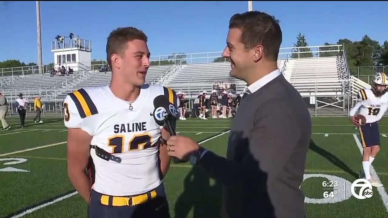 Saline QB CJ Carr talks one-on-one with Brad Galli ahead of Leo's Coney Island Game of the Week