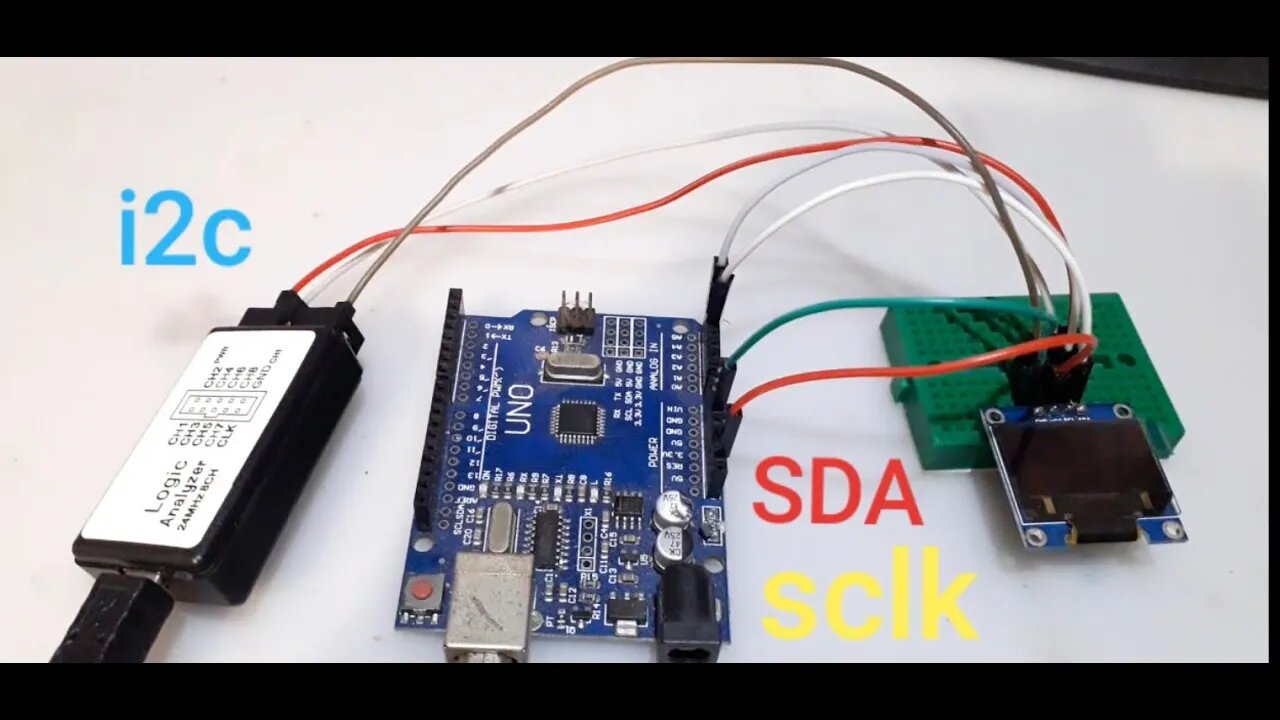 saleae logic analyzer clone i2c tryout (SDA SCLK)probing a DUT...