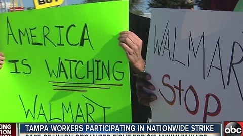 Tampa workers participating in nationwide strike