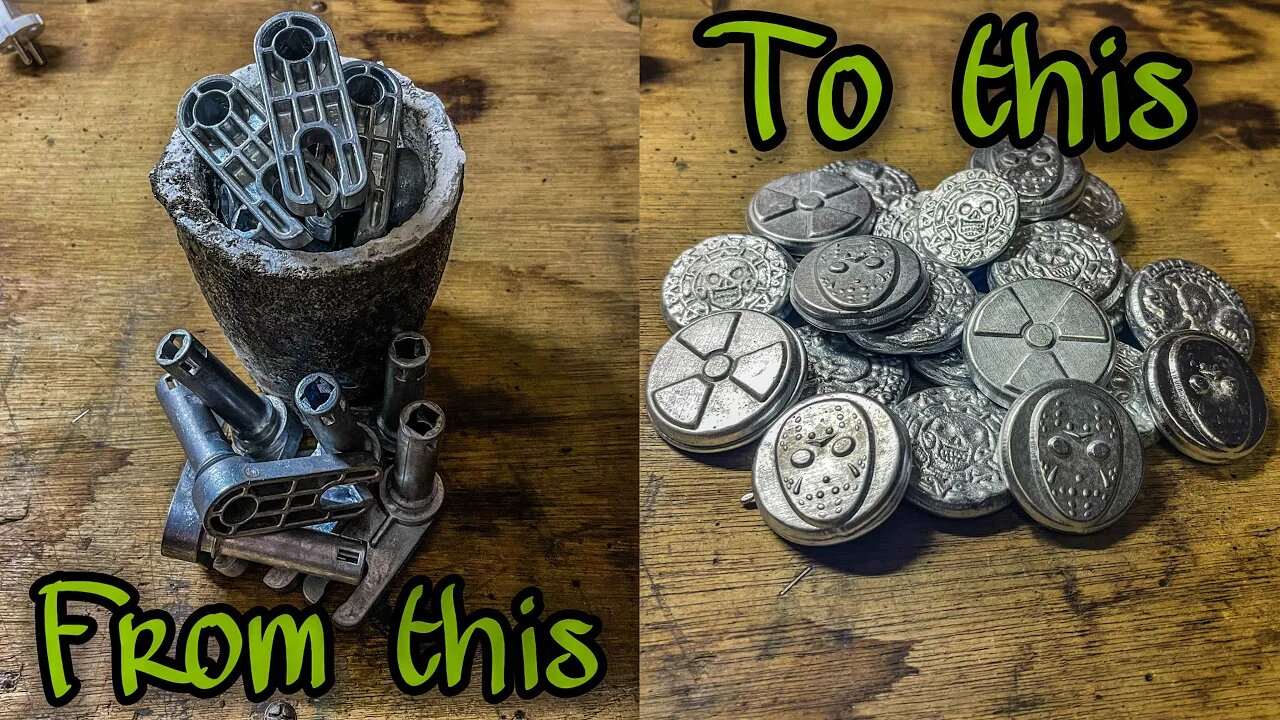 MAKING ZINC COINS/ ASMR METAL MELTING/ DEVIL FORGE #zincmelt