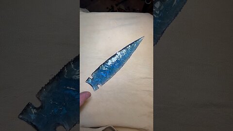 making a blue glass spearhead