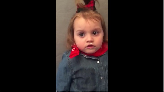 Little girl steals chocolate, blames baby sister