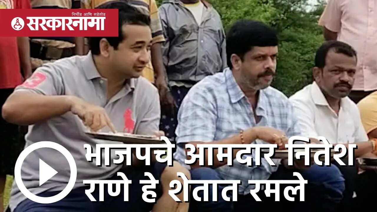 BJP MLA Nitesh Rane | भाजपचे आमदार नितेश राणे हे शेतात रमले | Kankavali | rain update | Sarkarnama