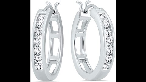 15 Carat TW Small Diamond Huggie Hoop Earrings in 10K White, Yellow and Rose Gold