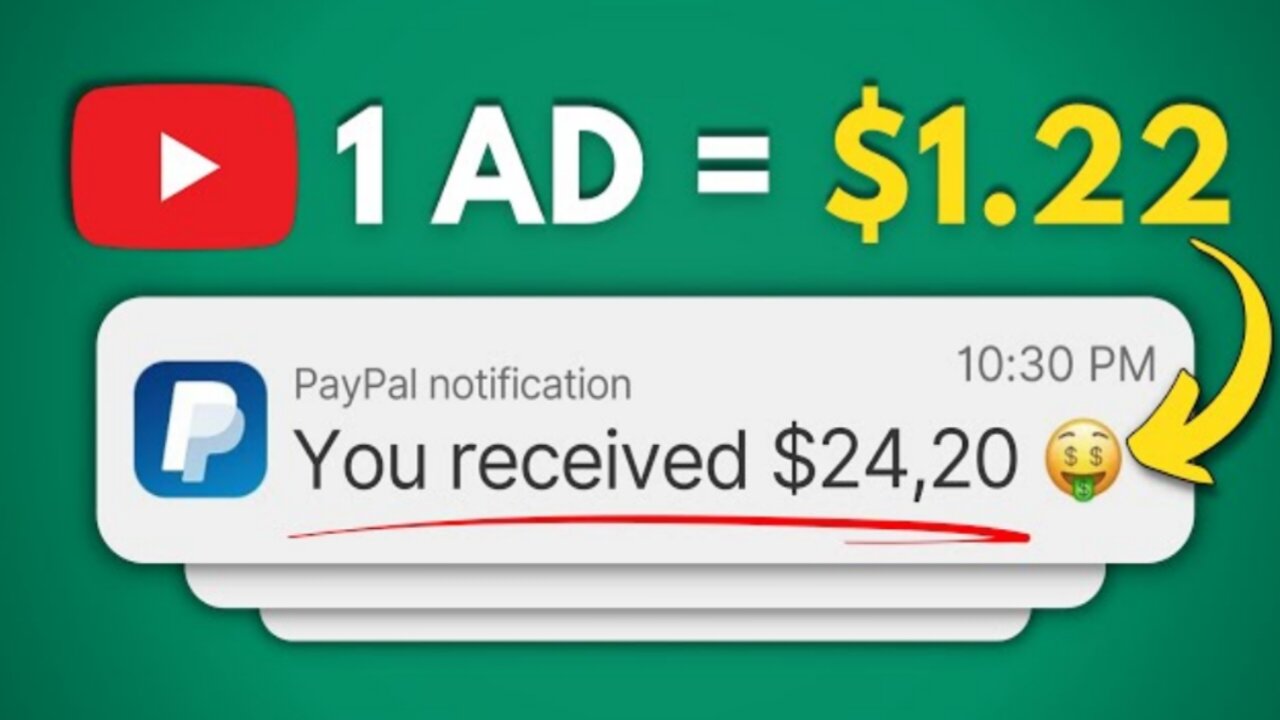 Earn $1.22 PER AD Watched - Make Money Online