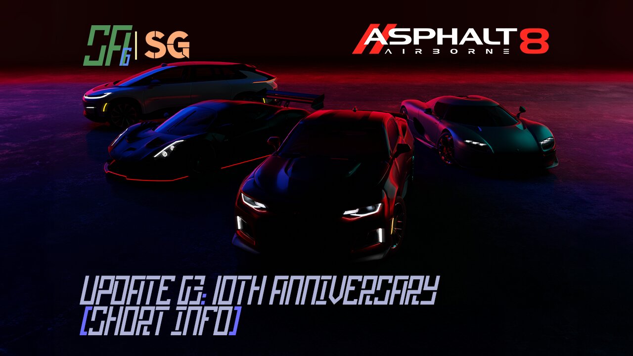 [Asphalt 8: Airborne (A8 / Wild Racing 8 / 狂野飙车8)] Update 63: 10th Anniversary | Short Info List