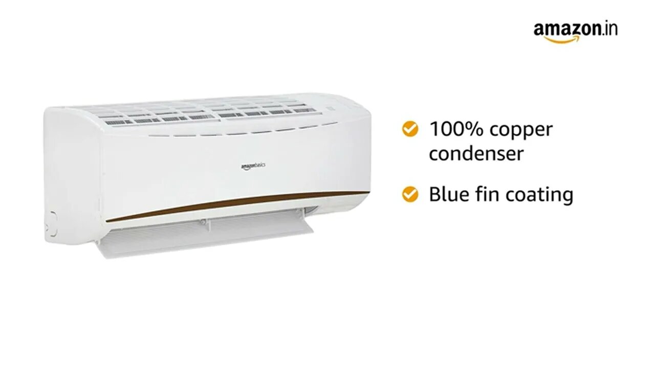 AmazonBasics 1 Ton 3 Star Non-Inverter Split AC (2020, White)