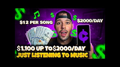 $1.100 up to $2000/day Just Listening to Music /Make Money Online