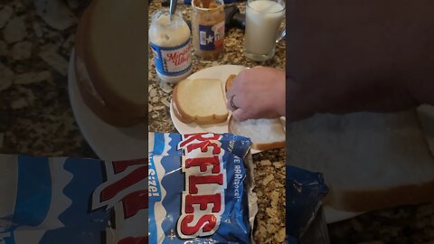 Peanut butter and mayonnaise sandwich... poor man's delight!